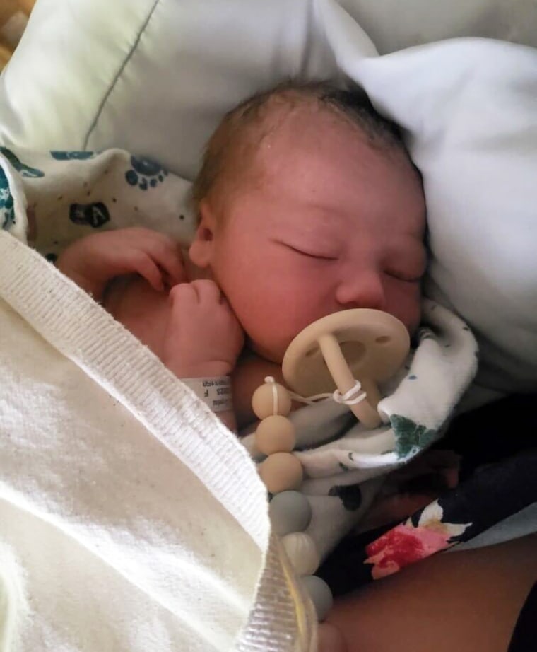 Baby Winter Wade sleeps soundly after her miraculous birth story.