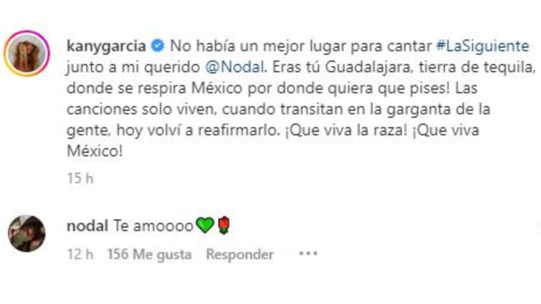 Comentario de Christian Nodal a Kany García 
