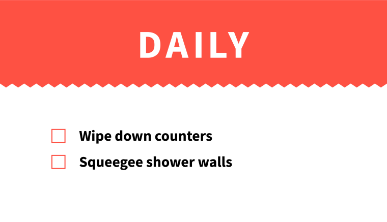 Daily bathroom cleaning checklist.