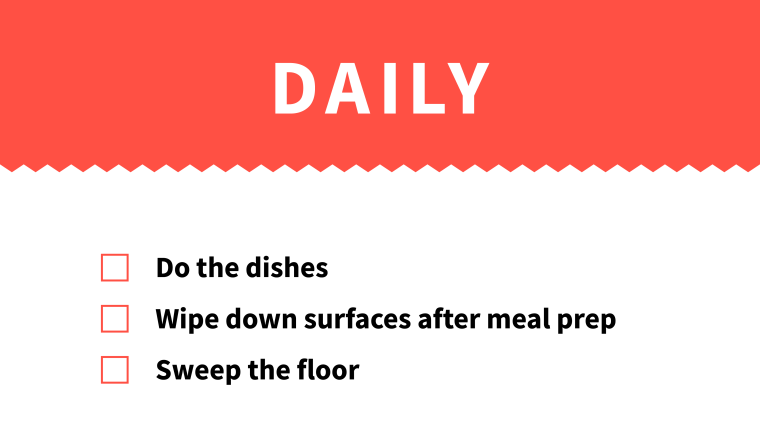 daily kitchen cleaning checklist for TODAY