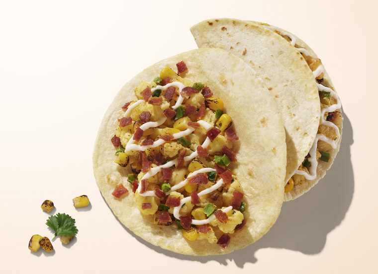 Southwest Breakfast Tacos with Cilantro and Corn Flavor Cues.