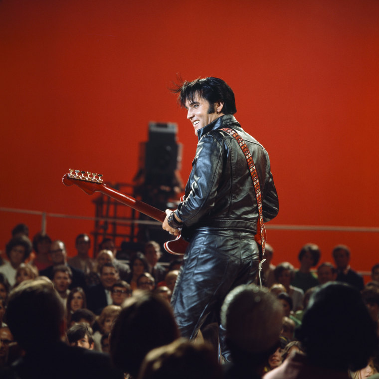Elvis Presley during his '68 Comeback Special on NBC on 	June 27, 1968.