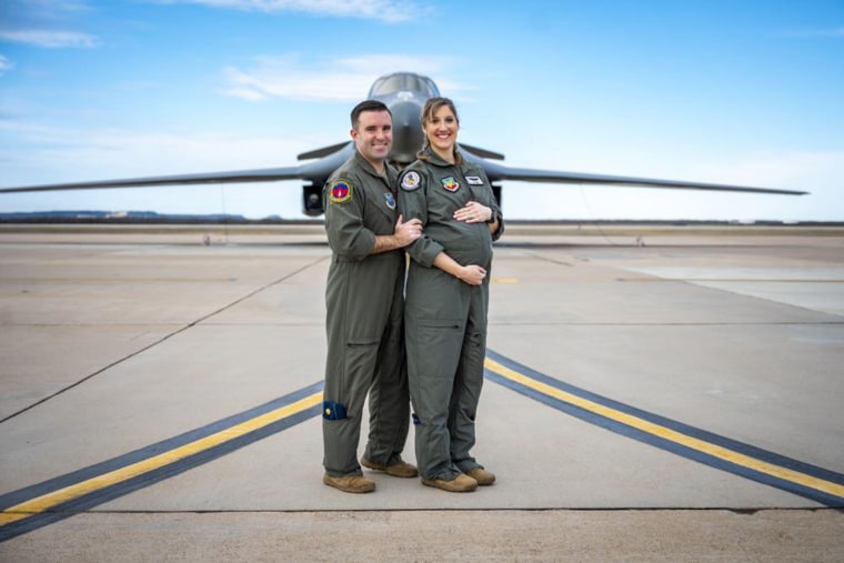 The couple pose at Dyess AFB in Texas.