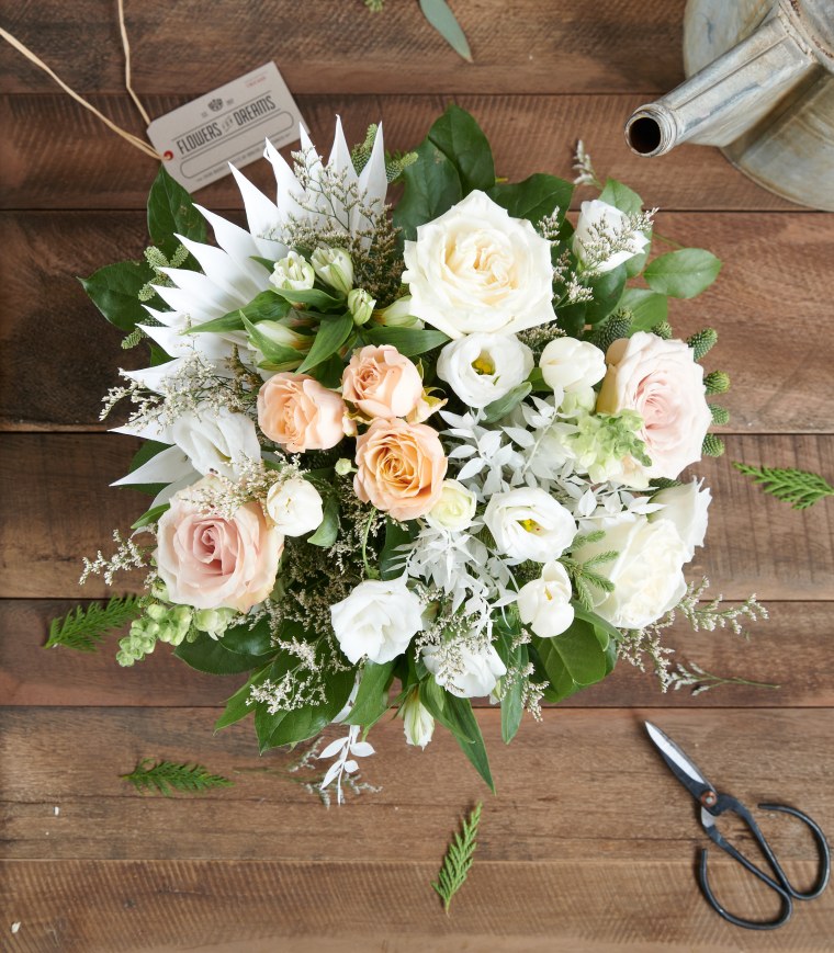 bouquet with white roses