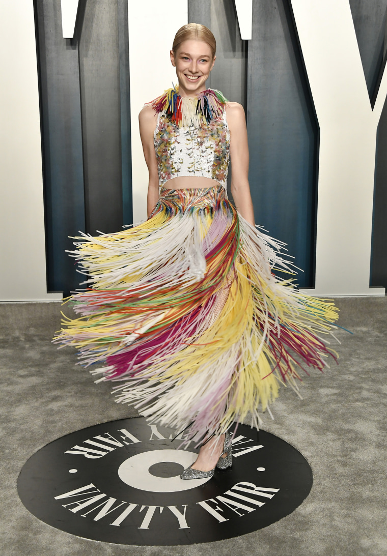 Hunter Schafer at the 2020 Vanity Fair Oscar Party on February 09, 2020 in Beverly Hills, CA.