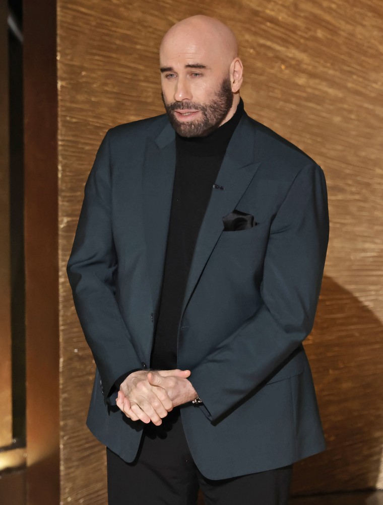 John Travolta speaks onstage during the 95th Annual Academy Awards on March 12, 2023 in Hollywood, CA.