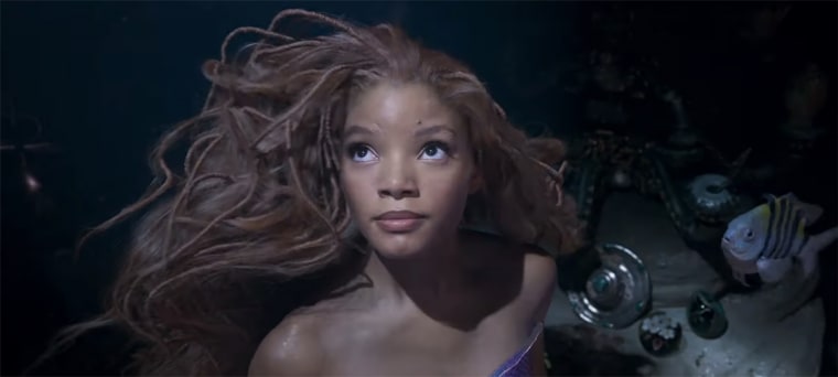 Halle Bailey's Ariel has more of an auburn hair color.