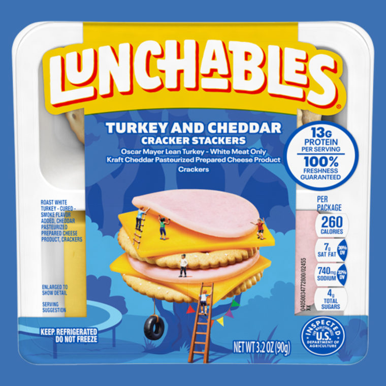 A turkey and cheddar cracker stackers lunchable.