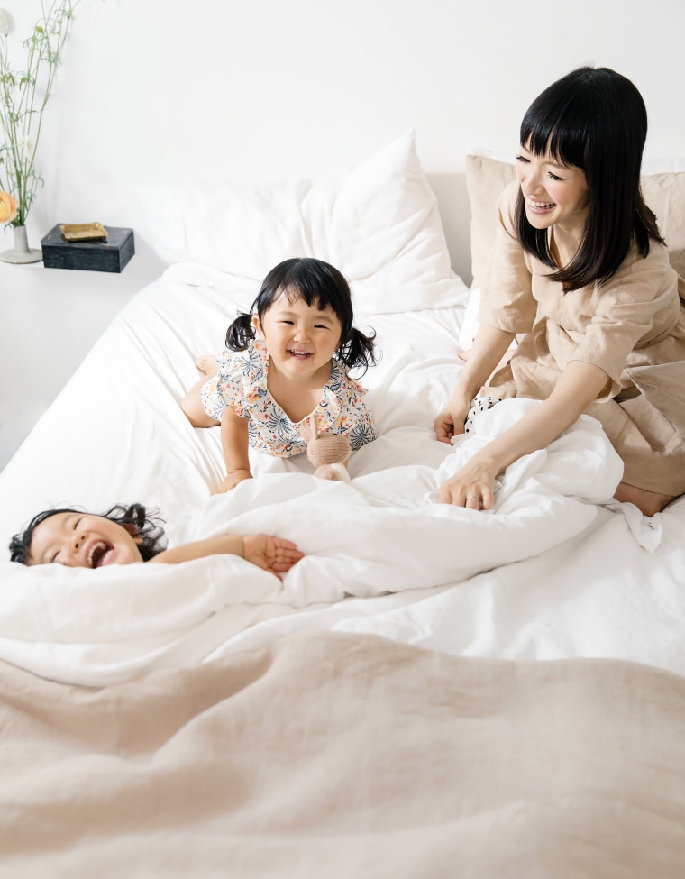 Marie Kondo is raising her two girls, Satsuki and Miko, to understand the power of being selective with what they keep. 