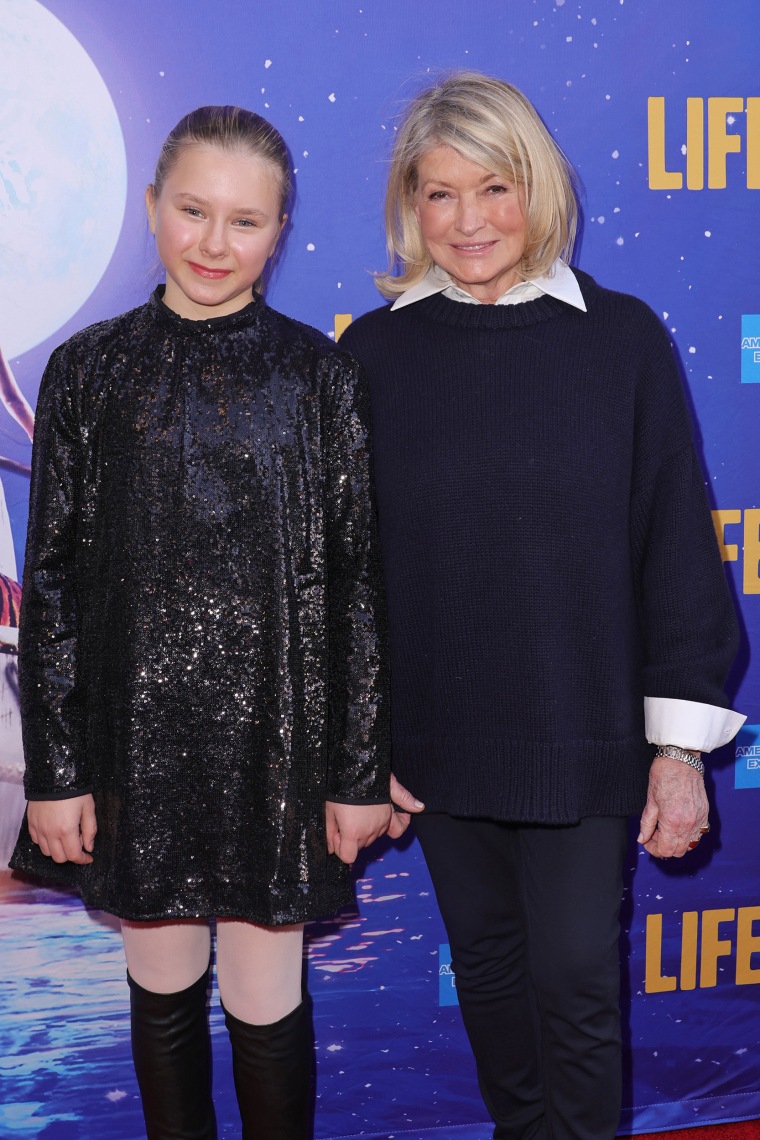 Martha Stewart and granddaughter at the Broadway opening night of "Life Of Pi" on March 30, 2023 in NYC.