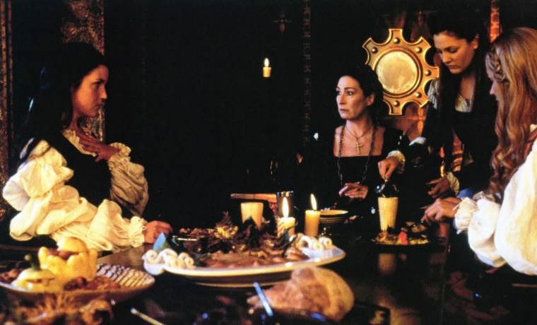 Melanie Lynskey, Anjelica Huston, and Drew Barrymore in "Ever After  - A Cinderella Story Year."