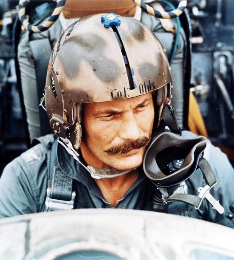 Then-Col. Robin Olds sits in an F-4 Phantom II in Southeast Asia.