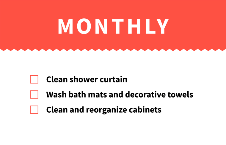 Monthly bathroom cleaning checklist.