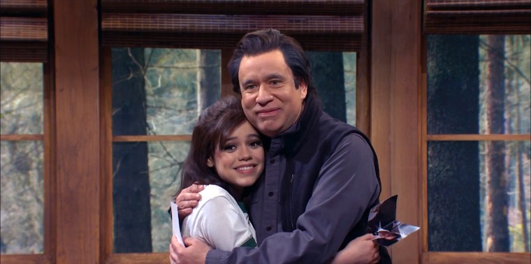 Jenna Ortega and Fred Armisen on "Saturday Night Live" March 11, 2023.