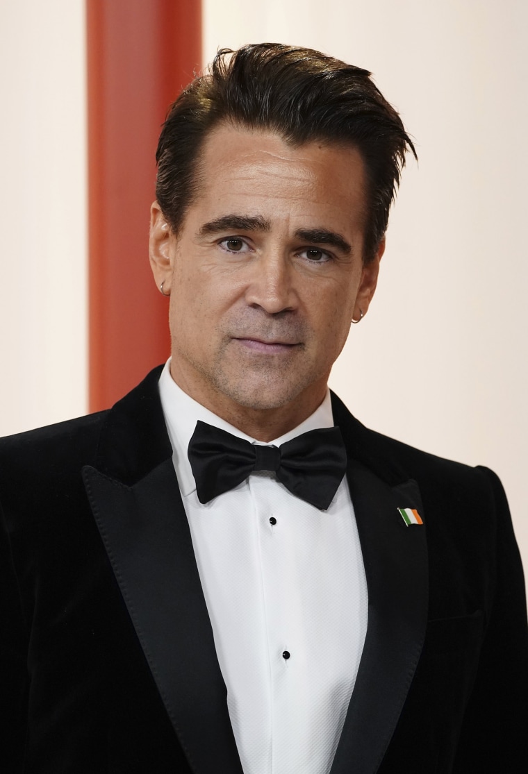 Colin Farrell arrives at the Oscars on March 12, 2023 in Los Angeles, CA.