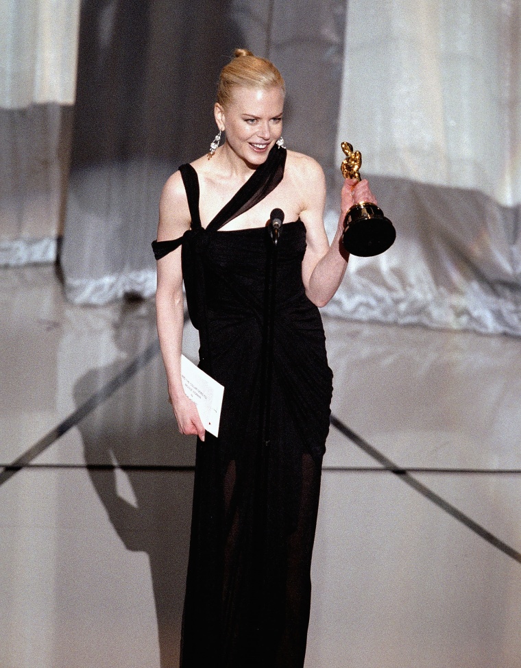 Nicole Kidman accepts her award for Best Actress for her performance in 'The Hours' during the 75th Annual Academy Awards on March 23, 2003 in Hollywood, CA.