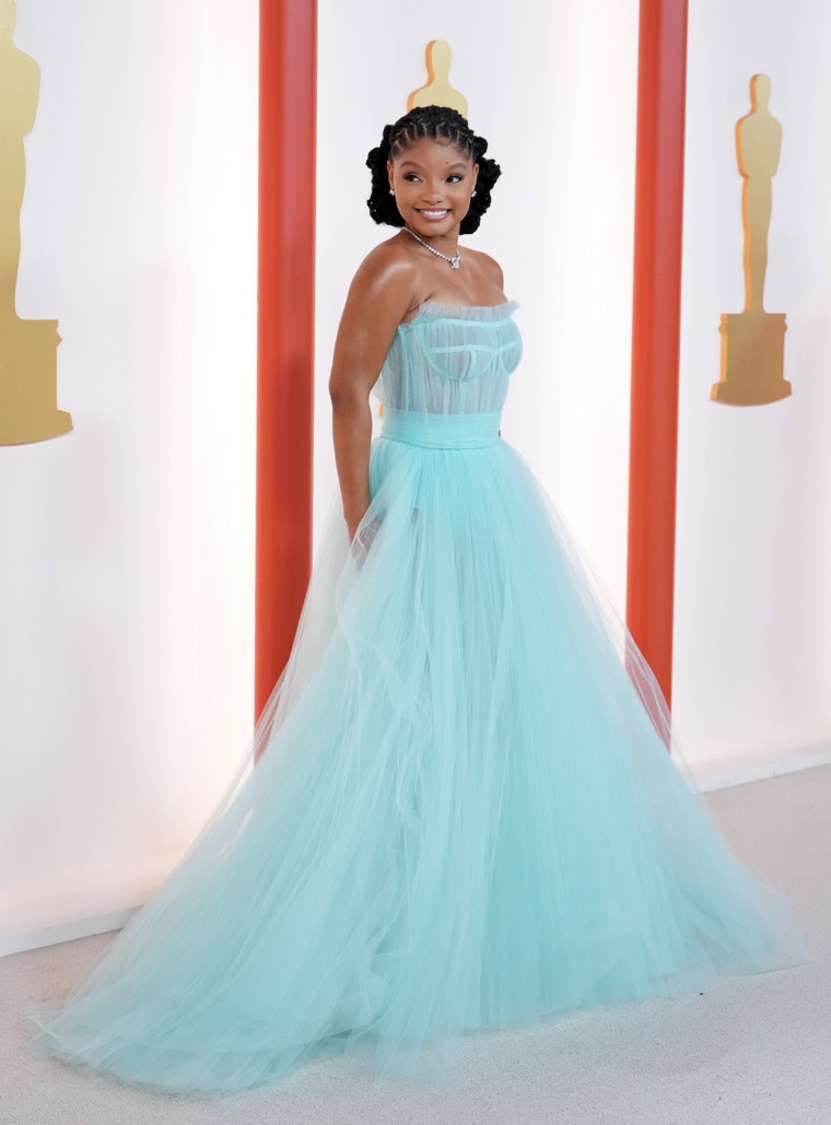 Halle Bailey arrives before the 95th Academy Awards on March 12, 2023 in Los Angeles, CA.