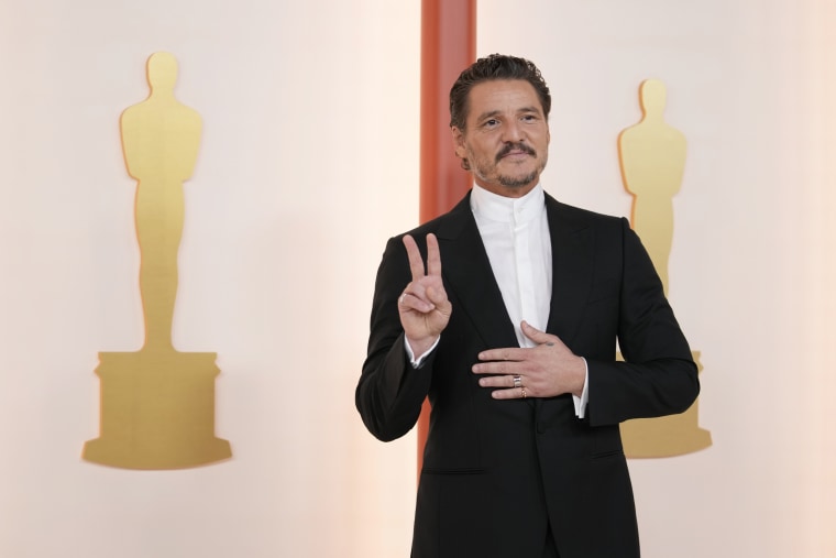 Pedro Pascal arrives at the Oscars on March 12, 2023 in Los Angeles, CA.