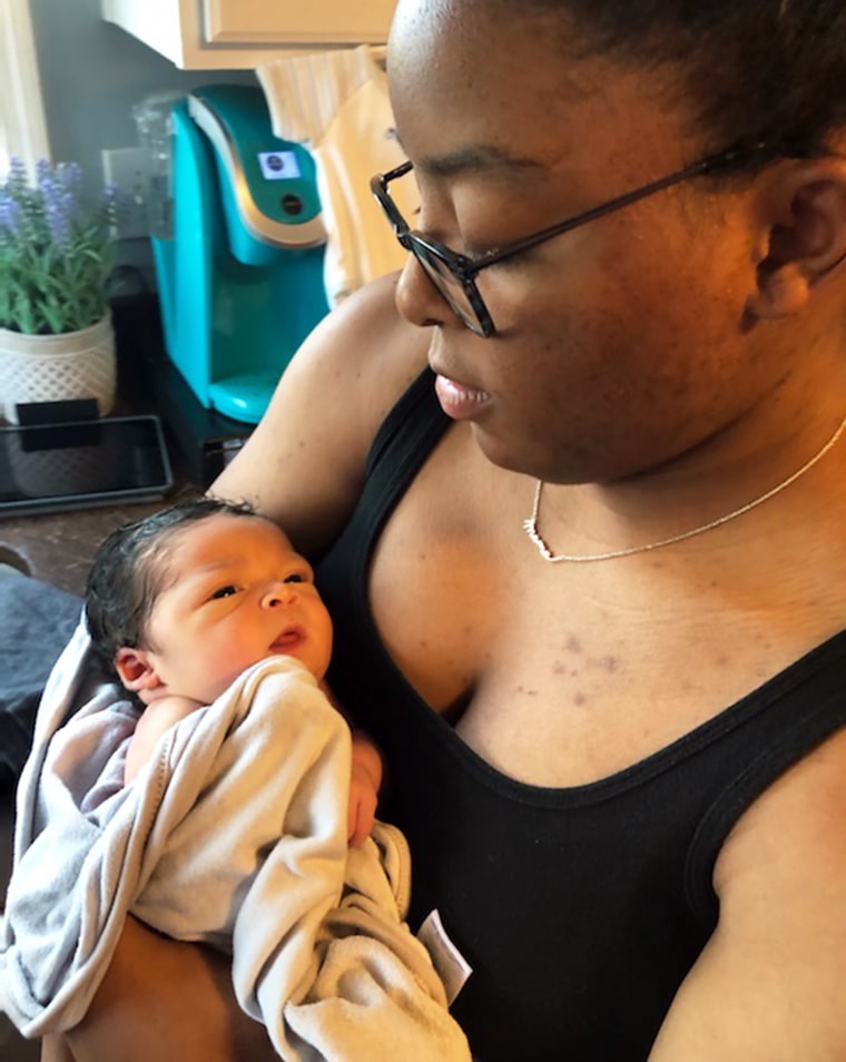 Shakia Harris with her son Kingston, just hours before he experienced a BRUE.