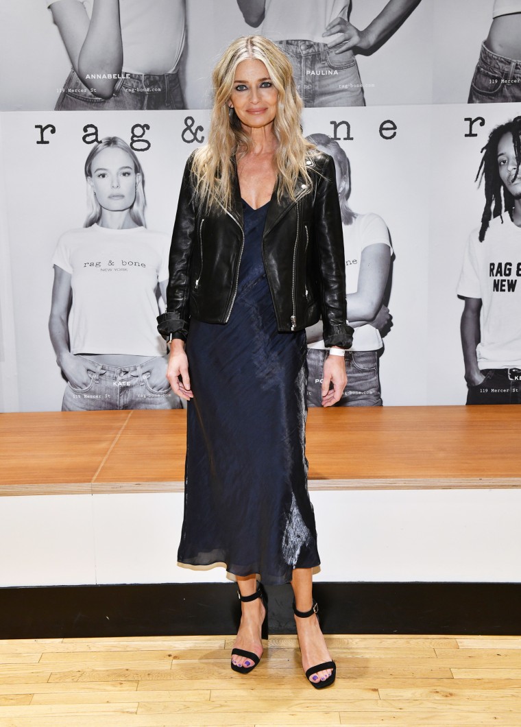 Paulina Porizkova celebrates rag & bone’s spring campaign on April 28, 2022 in NYC.