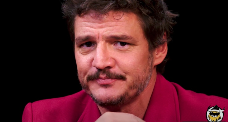 Pedro Pascal staying calm as he eats a batch of spicy chicken wings on "Hot Ones."