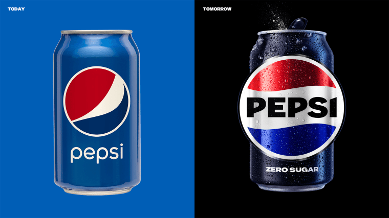 The old design next to Pepsi's new can design.