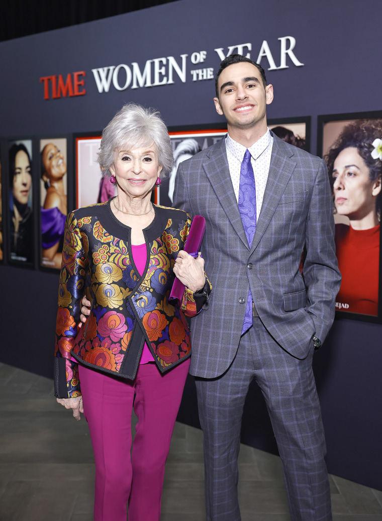 Rita Moreno and grandson Justin Fisher at TIME Women of the Year on March 08, 2023 in Los Angeles, CA.