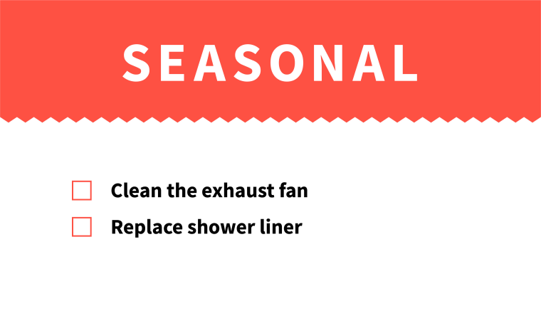Seasonal bathroom cleaning checklist.