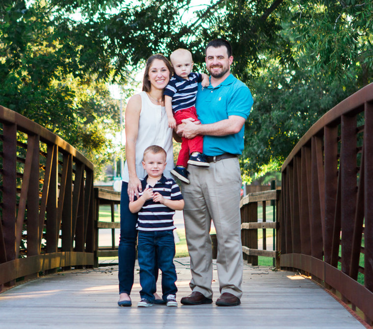 The McDaniels pictured with sons Mason and Graeme 