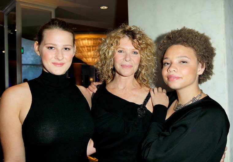 Actress Kate Capshaw (C), and daughters Mikaela George Spielberg (R) and Destry Allyn Spielberg