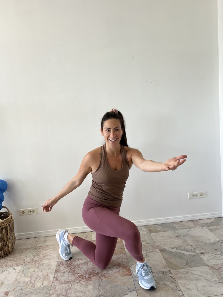 A woman doing a tabata workout 