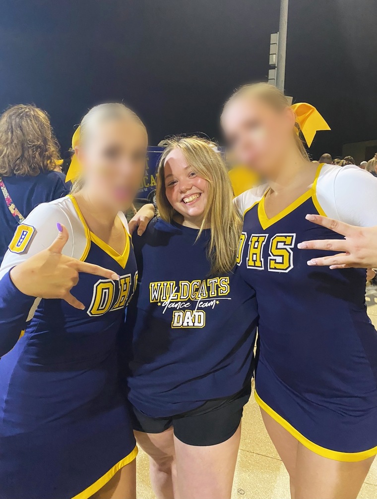Emma Riddle, pictured with friends at Oxford High School.