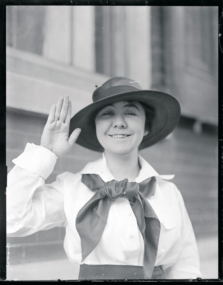 Loretta Walsh, the first American active-duty Navy woman, sworn in march 21st at Philadelphia as a Chief Yoeman in the United States Navy.