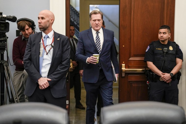 Chairman of the House Permanent Select Committee on Intelligence Rep. Mike Turner, R-Ohio, arrives for a hearing on March 9, 2023.