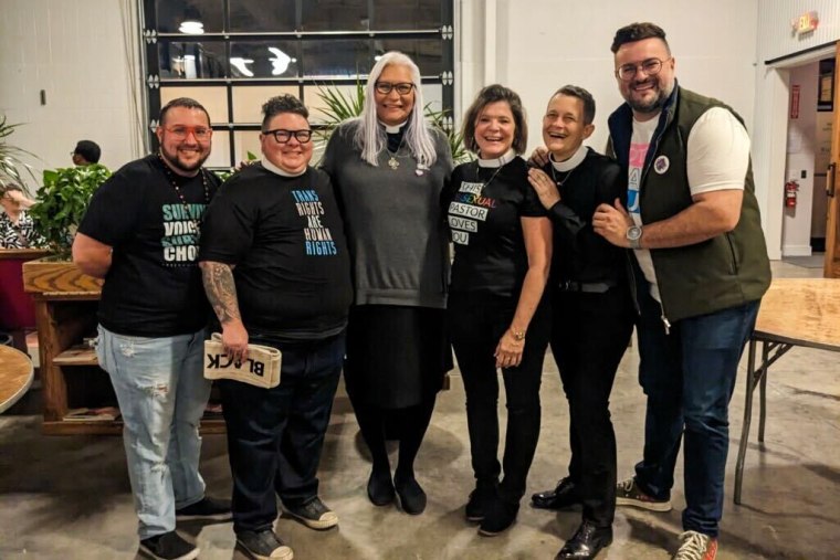 The organizers of the LGBTQ "Evening of Healing" event in Nashville, Tenn., on April 1, 2023.