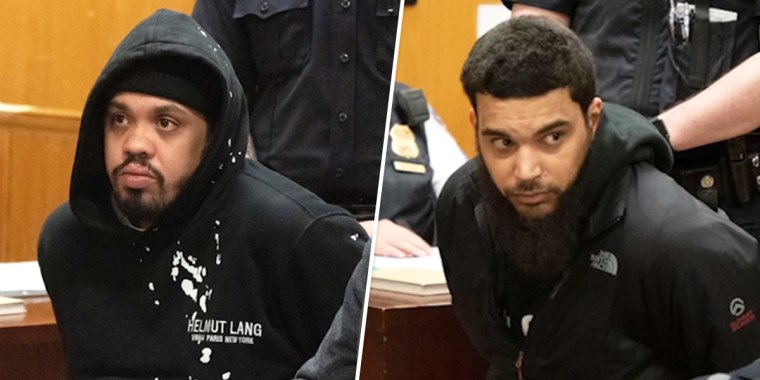 From left, Jacob Barroso and Robert Demaio are arraigned separately in court in New York, on April 3, 2023.