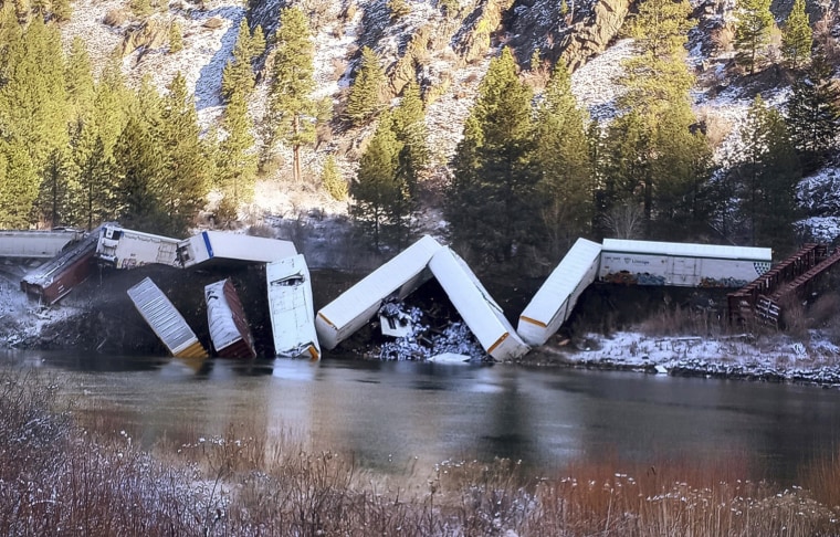 Authorities say about 25 train cars derailed. 