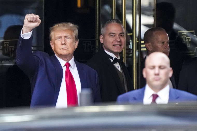 Image: Former President Donald Trump leaves Trump Tower in New York on April 4, 2023.