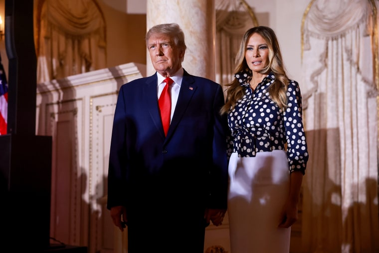 Former President Donald Trump and former first lady Melania Trump at Mar-a-Lago on Nov. 15, 2022, in West Palm Beach, Fla.