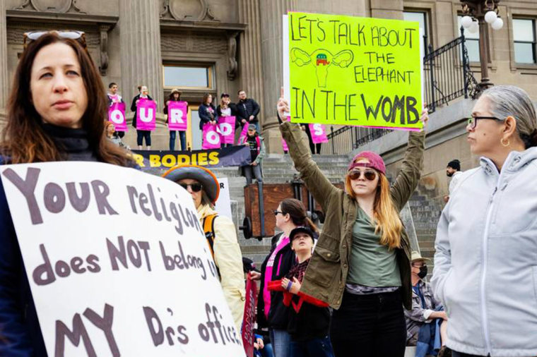 A protest in Boise, Idaho, against the Supreme Court's Dobbs decision last year.