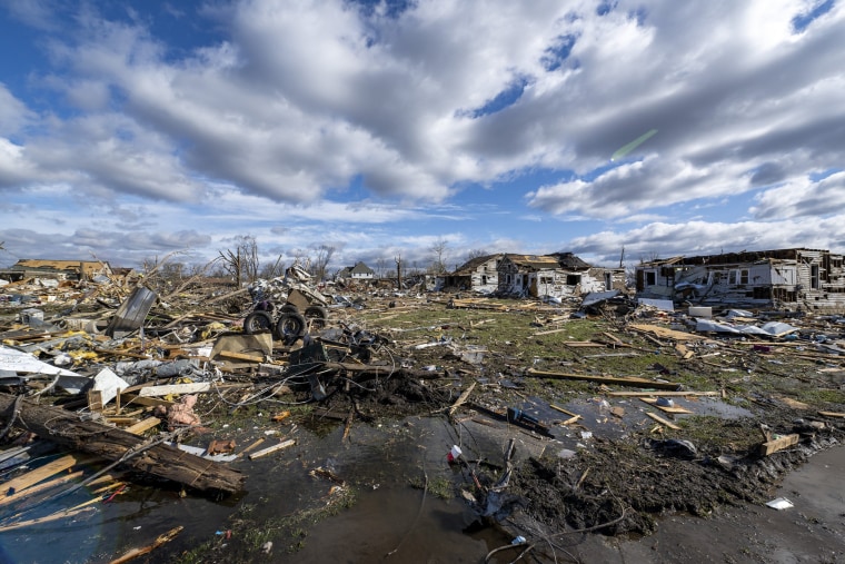 Damage from a tornado in Sullivan, Ind., earlier this month.