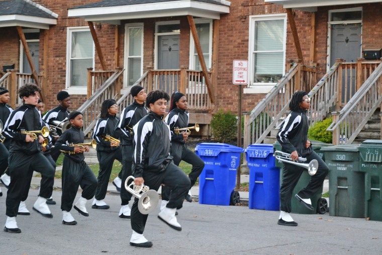 The East High School marching band.