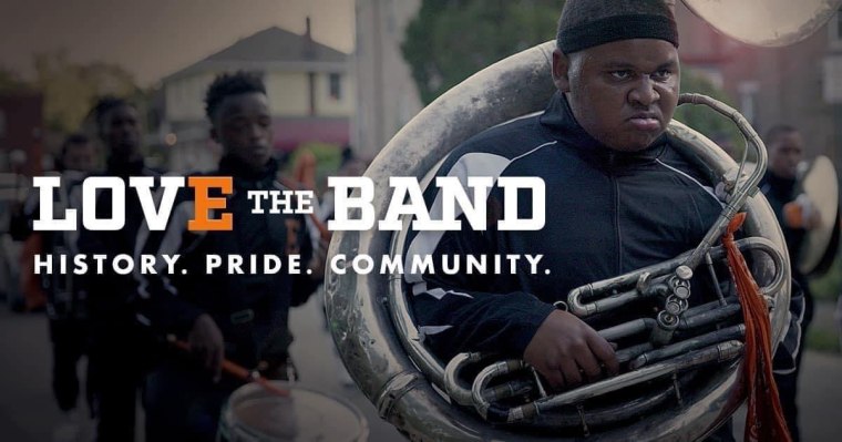 Brandon Connor playing with the East High School band.