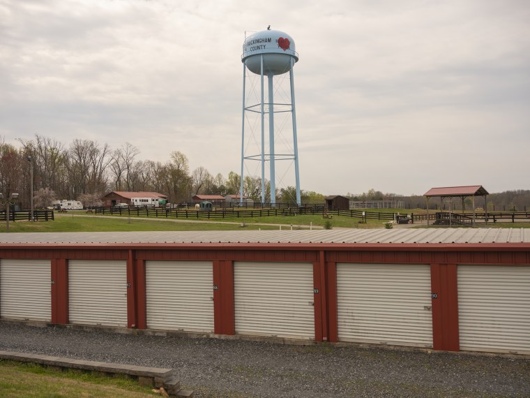 A water tower at Buckingham County, Va.