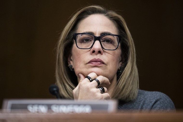 Sen. Kyrsten Sinema, I-Ariz., on Capitol Hill on March 15, 2023.