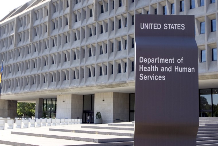 The US Department of Health and Human Services building is shown in Washington, DC, 21 July 2007. The department, which began operations in 1980, has more than 67,000 employees.