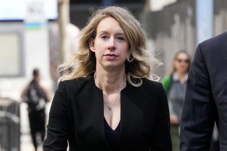 Former Theranos CEO Elizabeth Holmes leaves federal court in San Jose, Calif., on March 17, 2023.