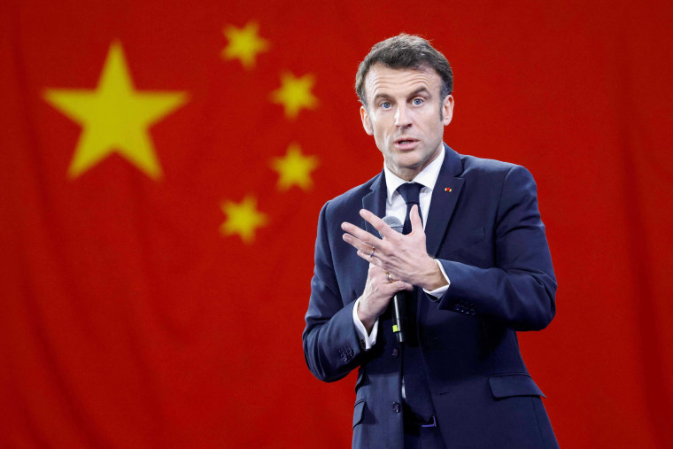 French President Emmanuel Macron  in China