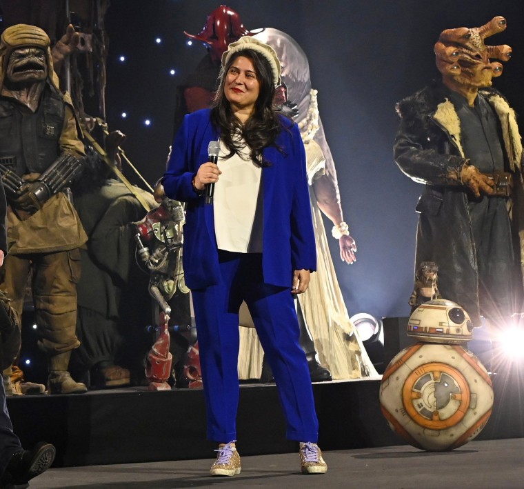 Sharmeen Obaid-Chinoy during the studio panel at Star Wars Celebration 2023 in London on April 7, 2023.
