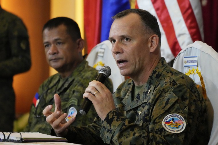 The United States and the Philippines on Tuesday launch their largest combat exercises in decades that will involve live-fire drills, including a boat-sinking rocket assault in waters across the South China Sea and the Taiwan Strait that will likely inflame China. (AP Photo/Aaron Favila)